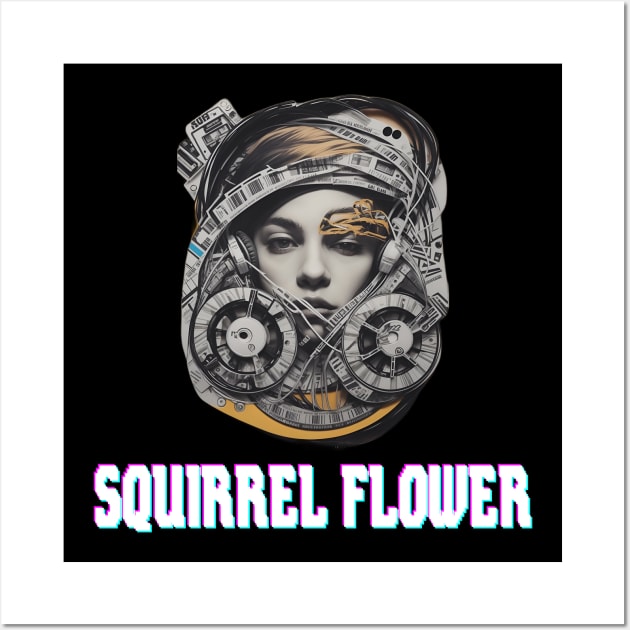 Squirrel Flower Wall Art by Maheswara.Momocats